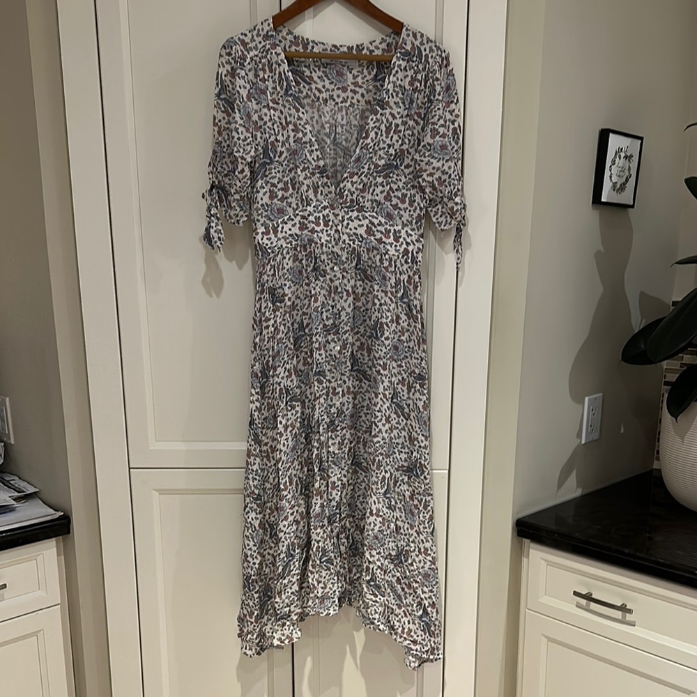 Auguste Midi Dress with Lurex Threading